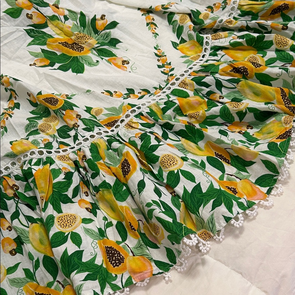 NWT FARM Rio Papaya Salad Scarf Off-White Knit Maxi Dress. Size XS - Picture 13 of 16